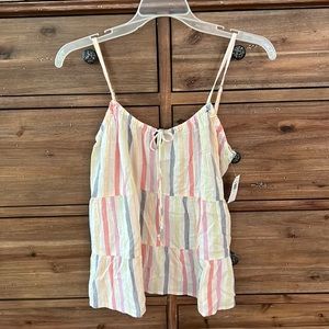 Old navy multi colored tie front spaghetti strap tank top